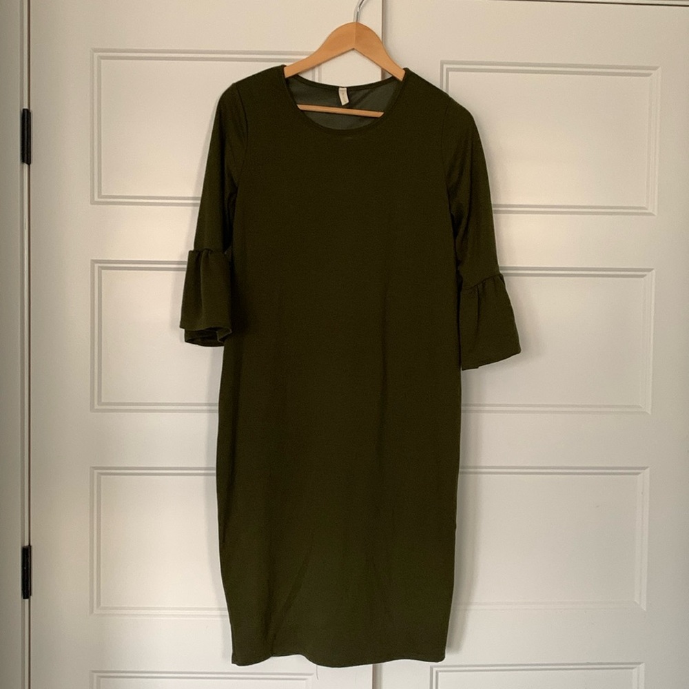 Pinkblush dark green maternity dress